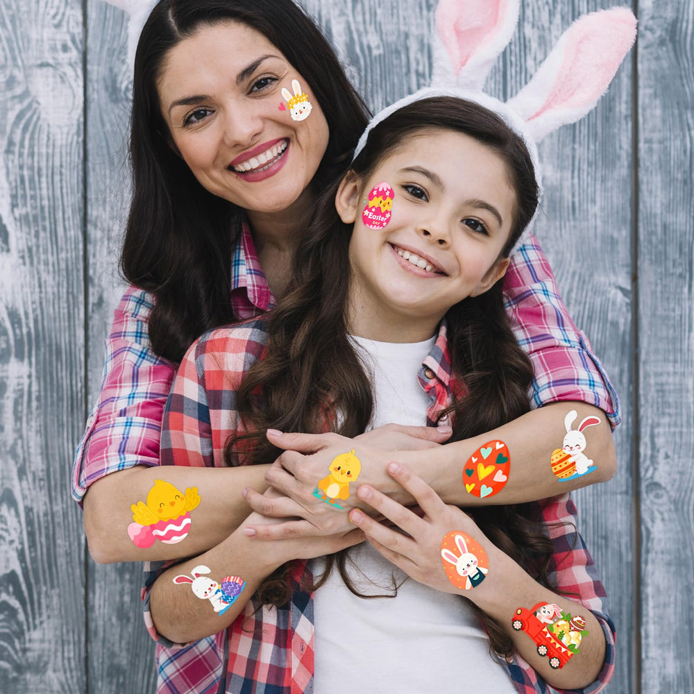 Winthrop waterproof Easter tattoos stay vibrant on skin during play sessions.