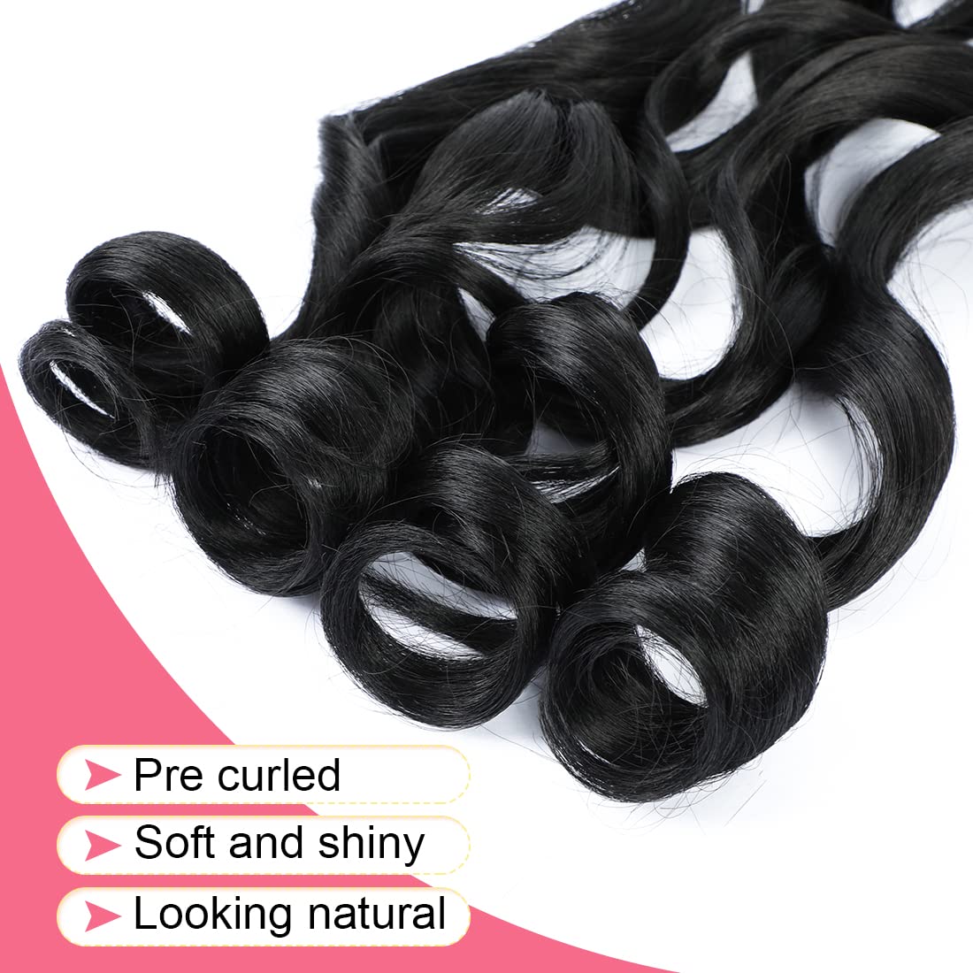 WIPPORYA color-1B French curly braid hair under natural light