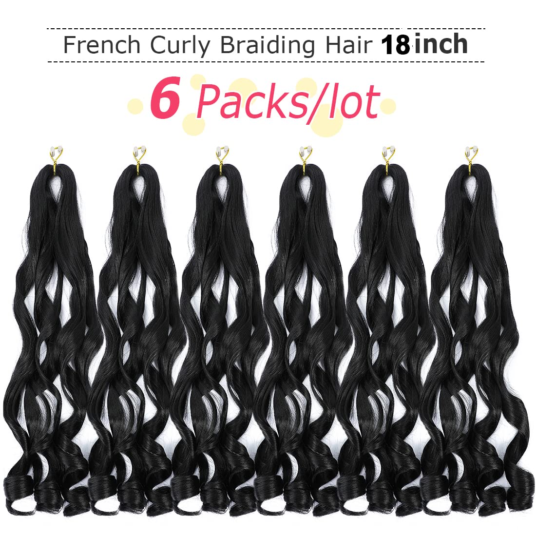 WIPPORYA loose wave braiding hair 18 inch pre-stretched for smooth braids