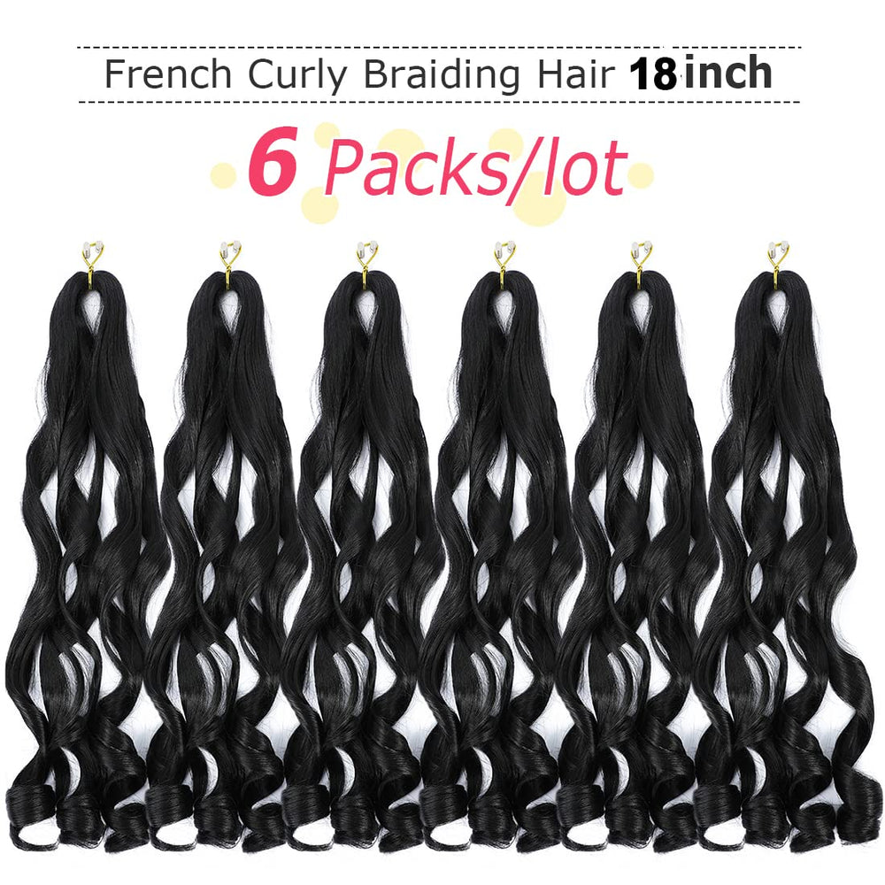 WIPPORYA loose wave braiding hair 18 inch pre-stretched for smooth braids