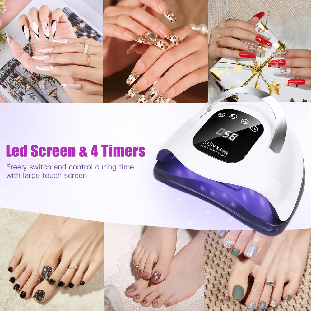 Wisdompark four-timer nail lamp presets for precise curing sessions.