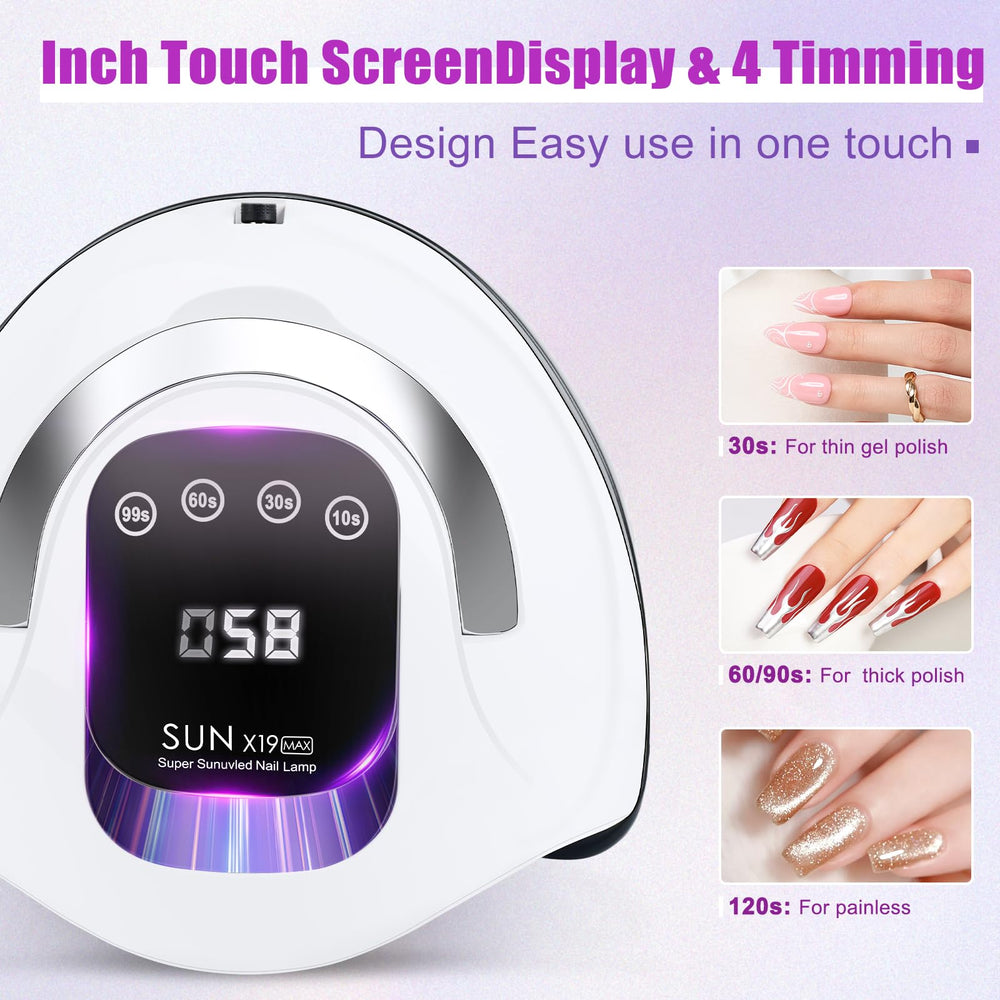Wisdompark 72-beads nail lamp provides uniform illumination across nails.