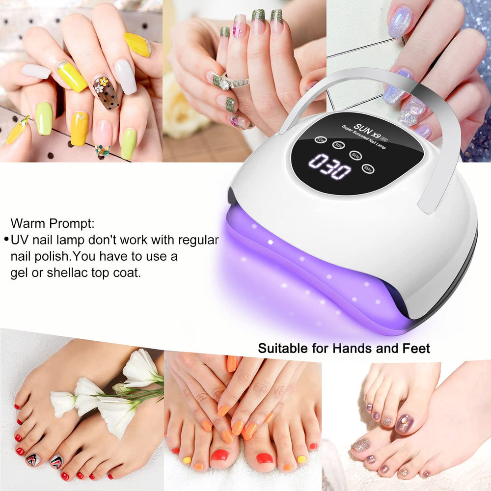 Removable tray and portable handle on Wisdompark nail lamp.