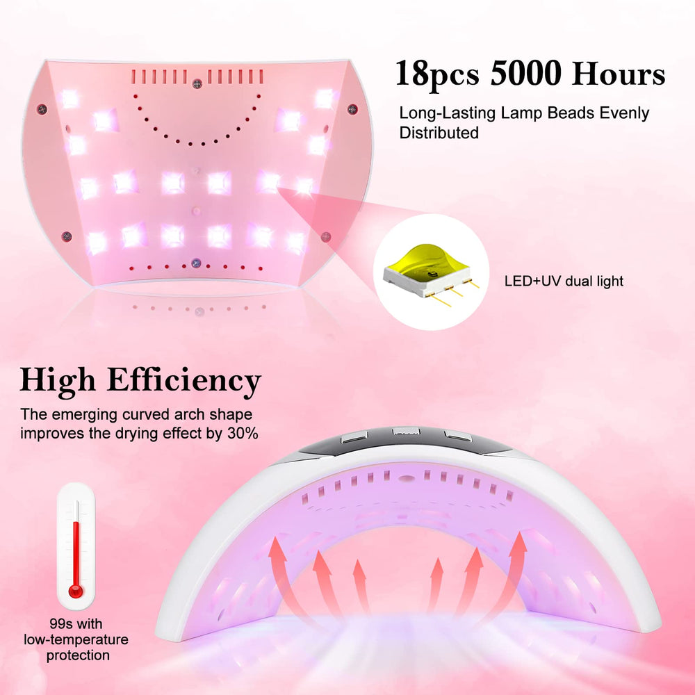 Wisdompark UV LED Nail Lamp interior with 18 beads delivering even cure.
