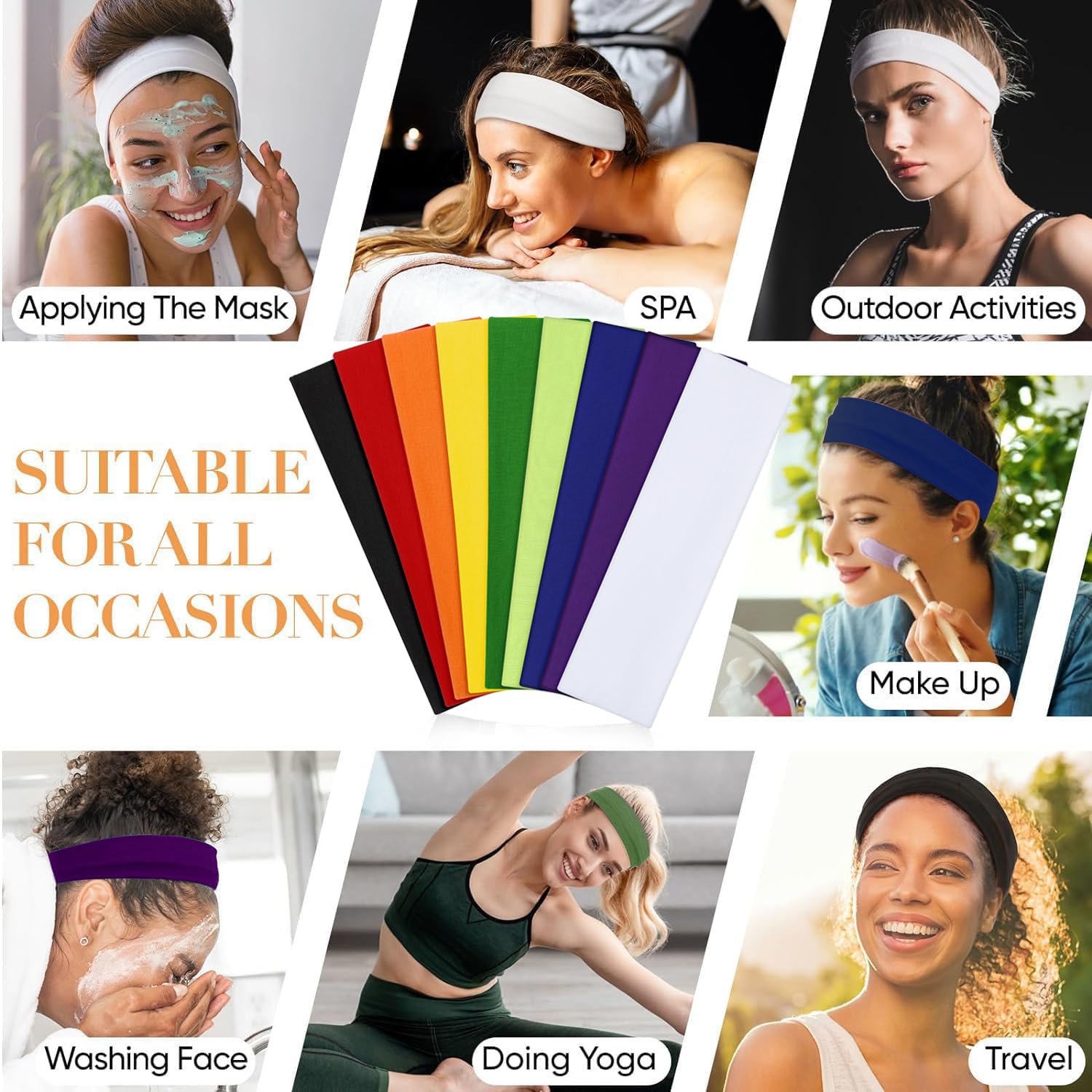 Wisecy diadema elástica morada para yoga y pilates