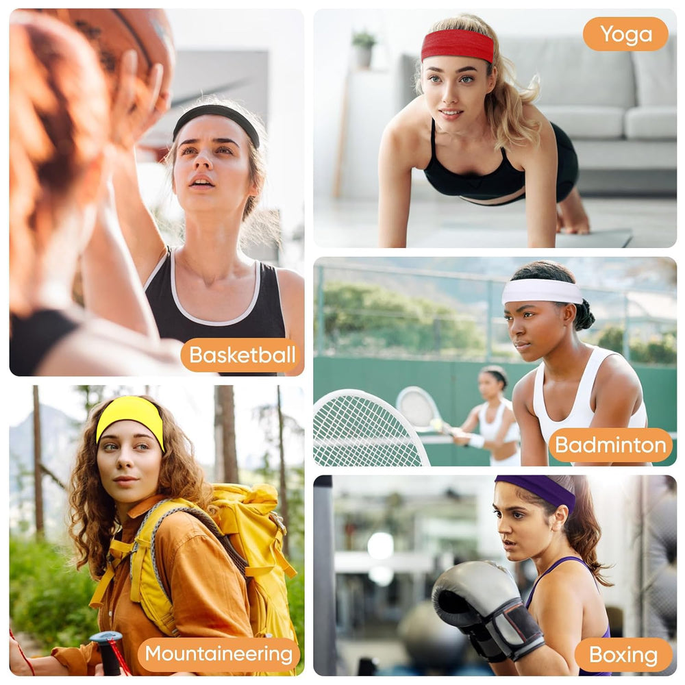 Wisecy diadema elástica verde para deporte y confort