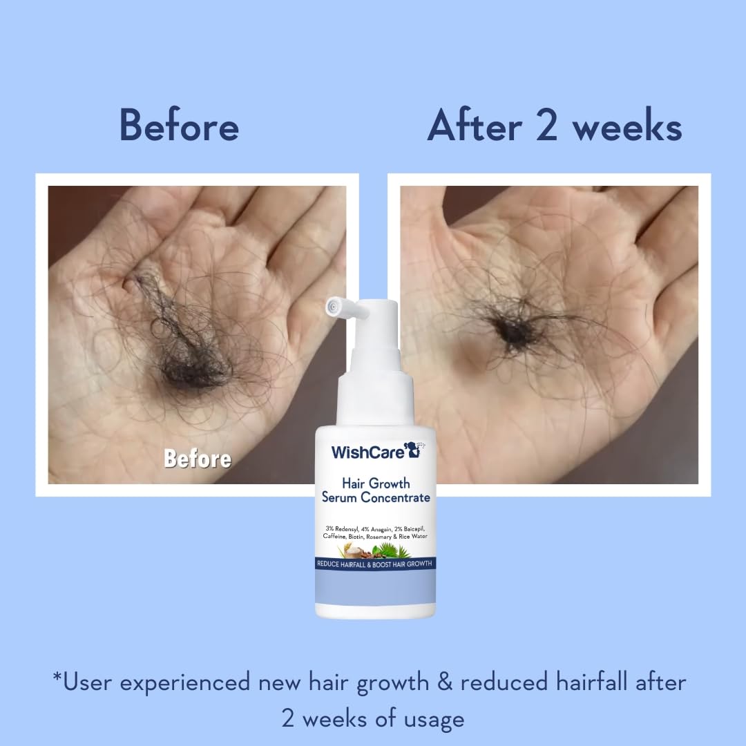 WishCare sérum crecimiento capilar, textura ligera que se siente suave al peinado.