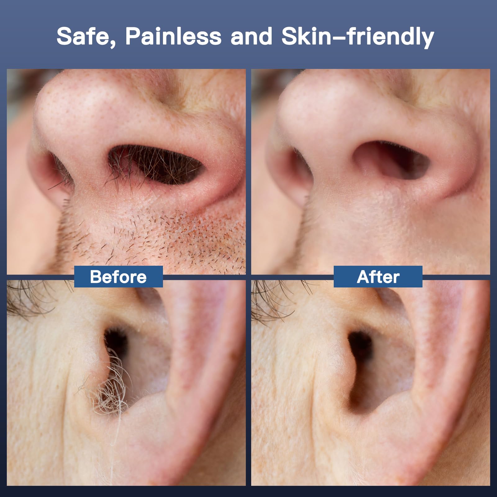 WITOROR Nose Wax Kit Men dual silicone liner for separate areas.