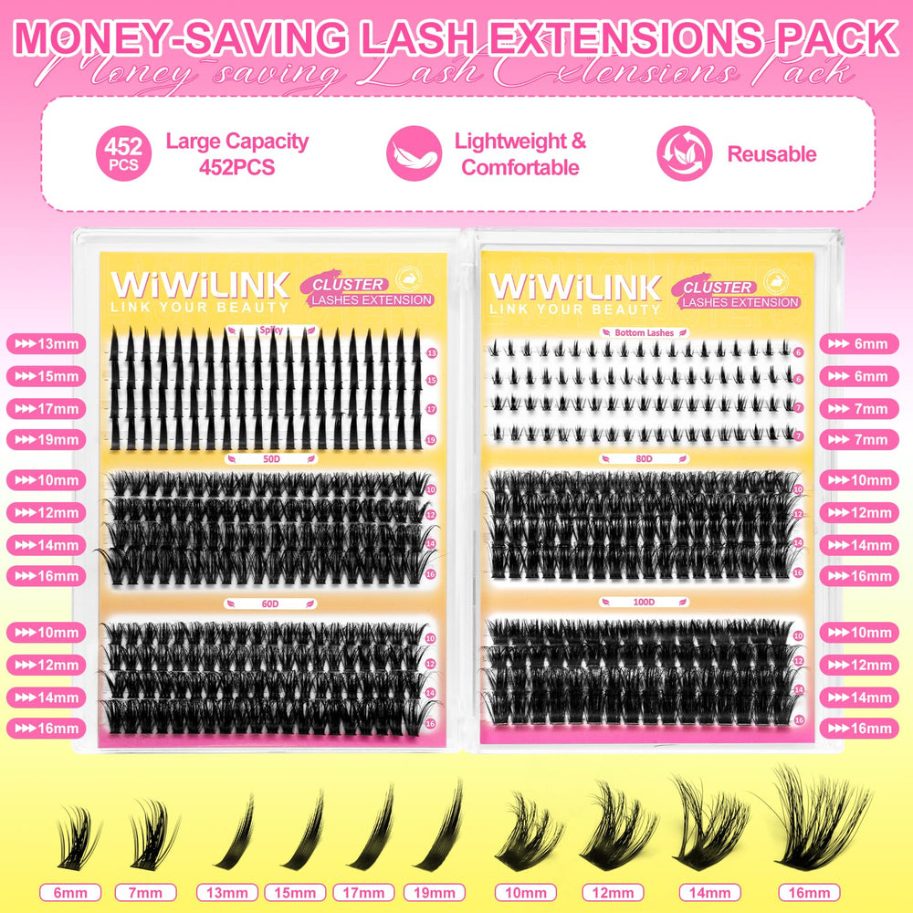 WiWiLINK lash bond and seal 10ml bottles aid adhesion.
