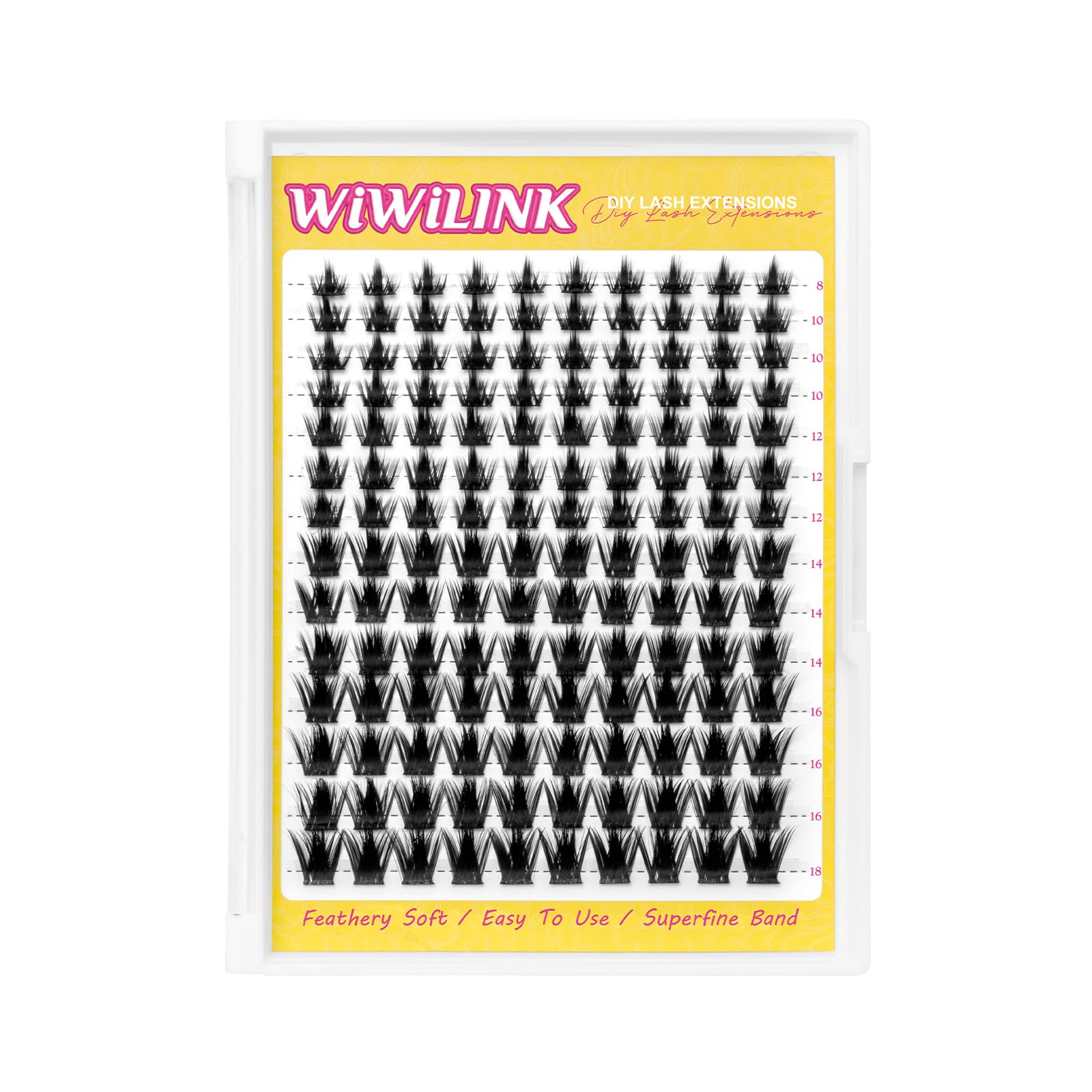 WiWiLINK manga lash clusters 8-18mm create natural flutter with lightweight comfort.