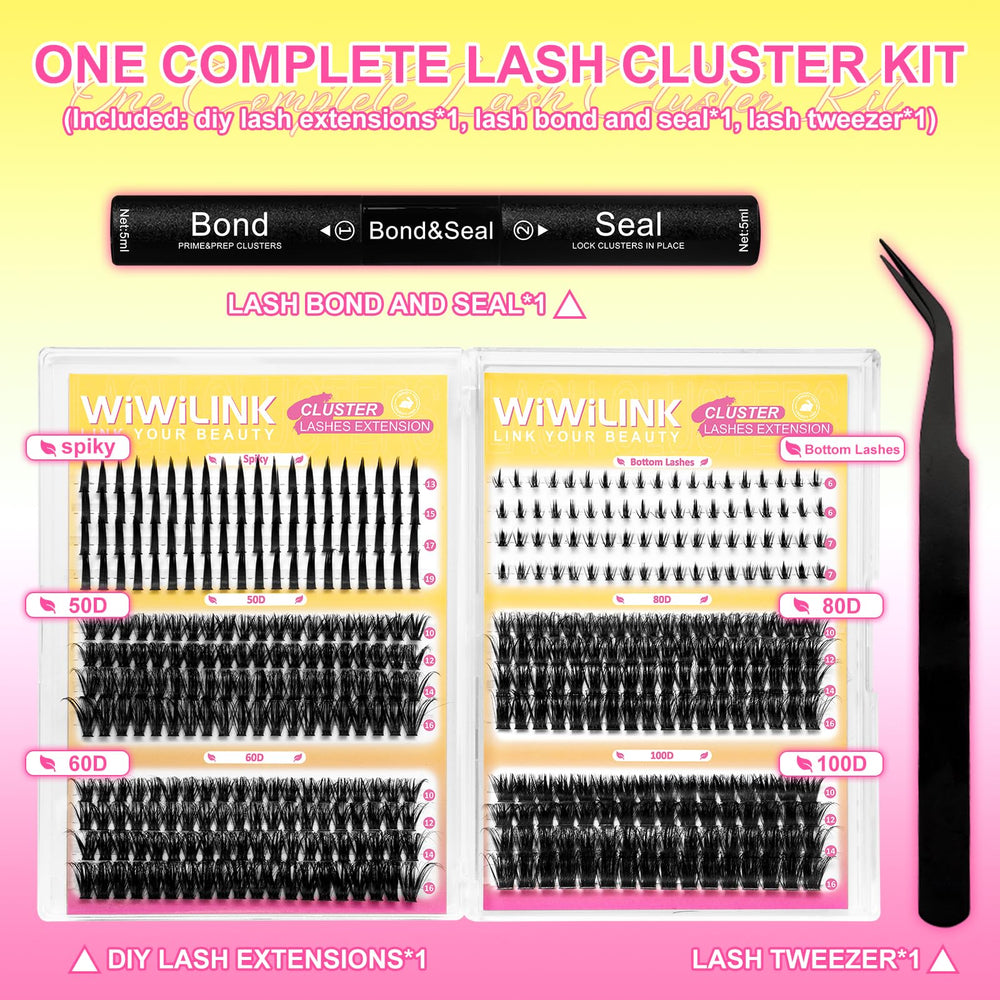 WiWiLINK manga lash clusters with spikes detail for dramatic eyes.