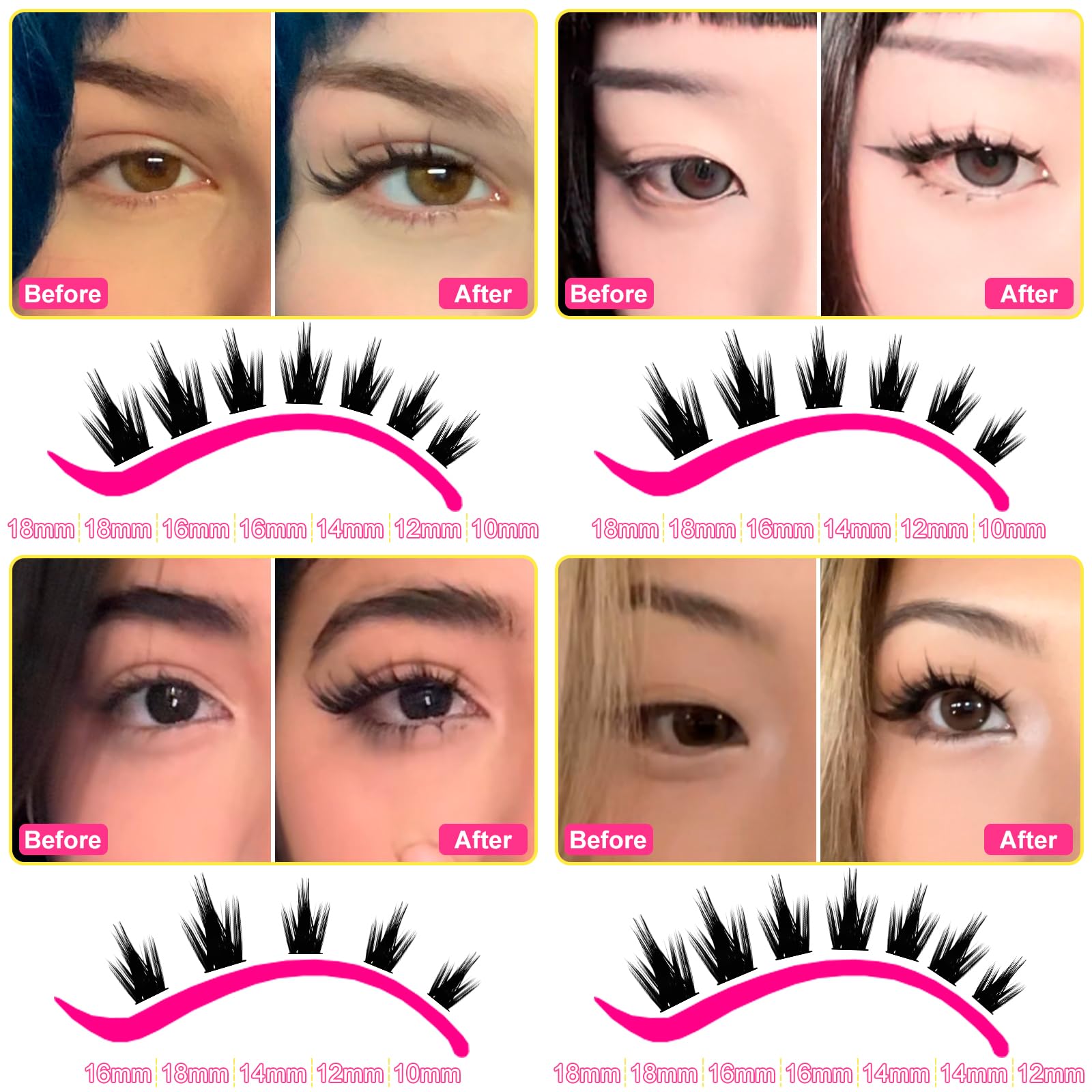 WiWiLINK soft cluster lashes look real and are reusable with proper care