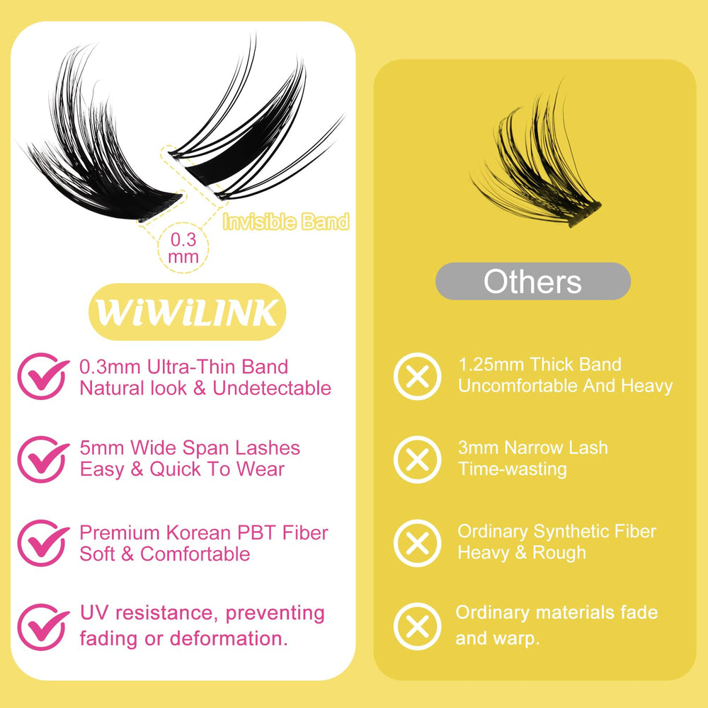 WiWiLINK Soft cluster lashes look real and can be reused with care.