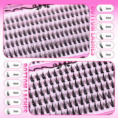 wiwoseo bottom lashes collection on display, versatile styles for different eye shapes