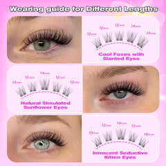 wiwoseo d curl lash clusters with soft band for comfort