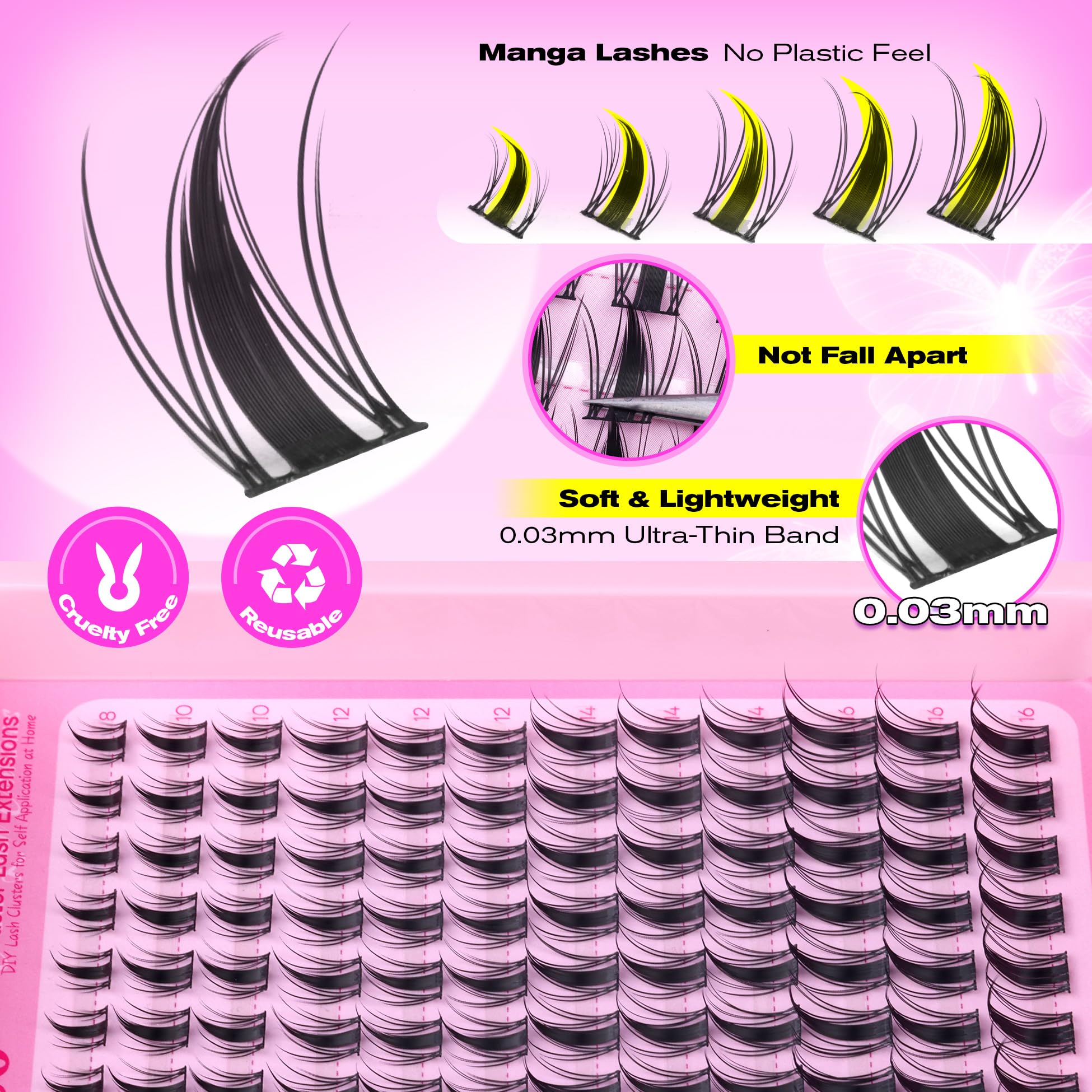 wiwoseo easy-application lashes with calibrated band thickness for comfort