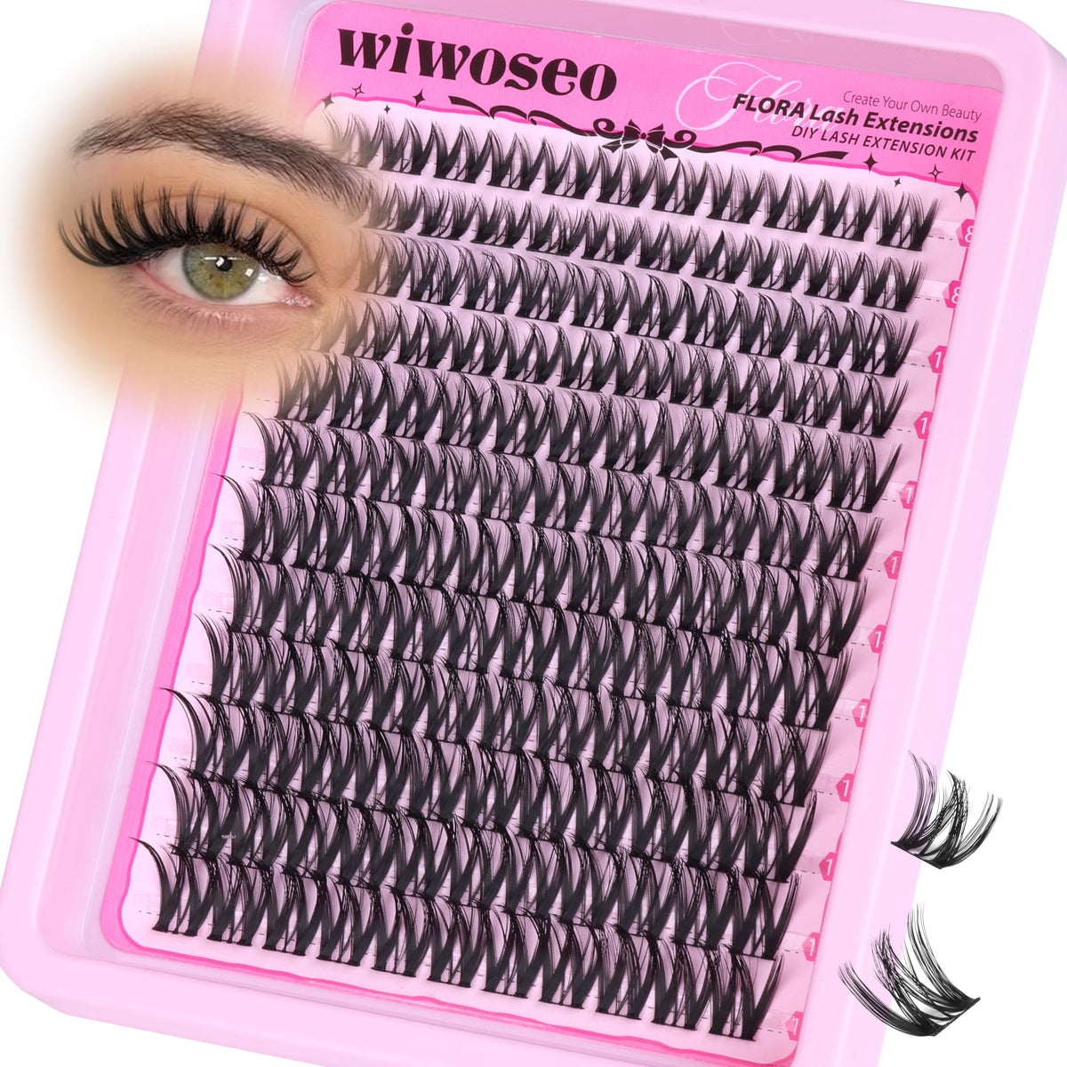 wiwoseo Flora Lash Clusters natural wispy look for everyday wear