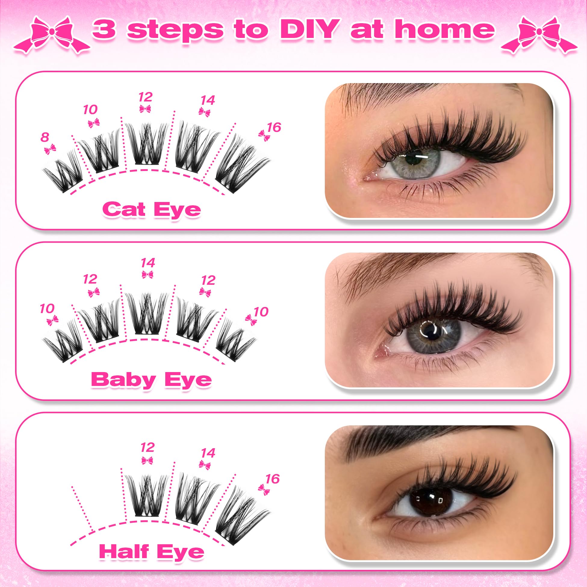 wiwoseo Flora Lash Clusters volume boost for eye-opening effect