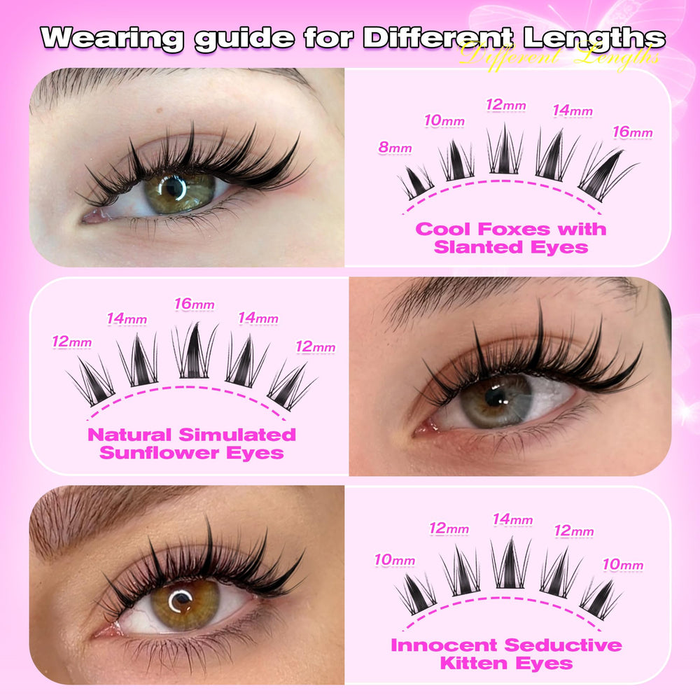 wiwoseo natural-look fairy lash clusters for everyday wear