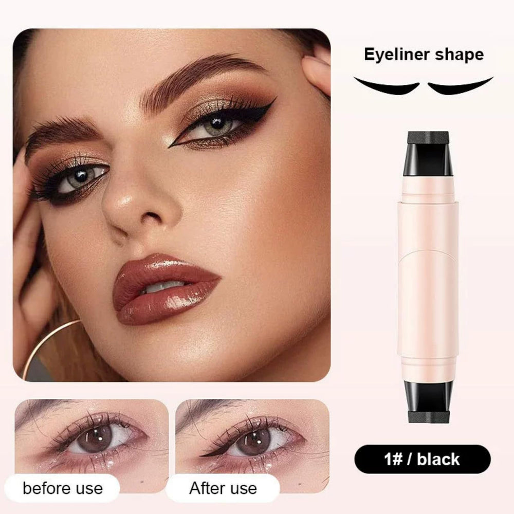 WJSFDLY foldable eyeliner stamp two‑piece set for portable makeup routines
