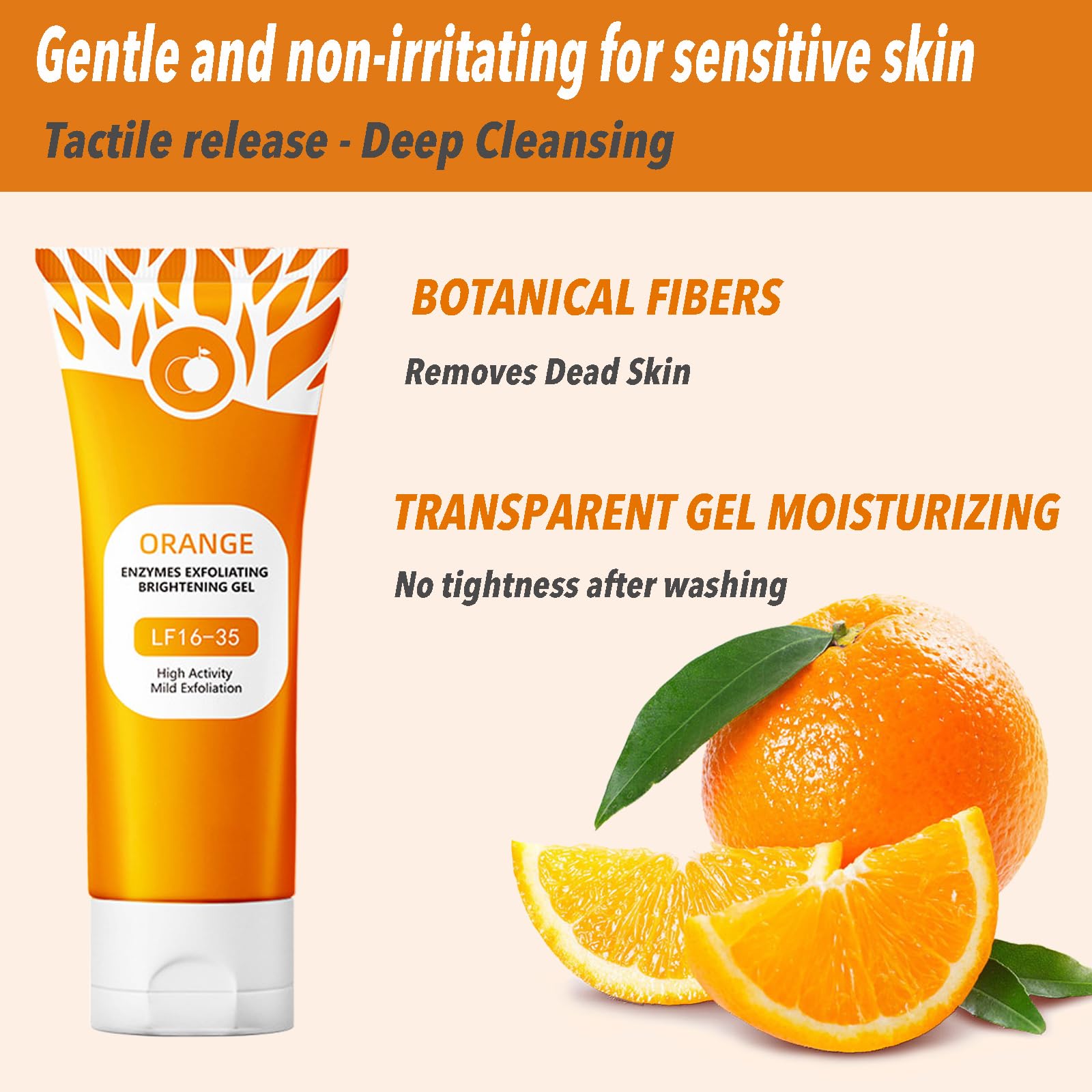 WJSFDLY gel exfoliante naranja corporal, sensación de frescura y renovación