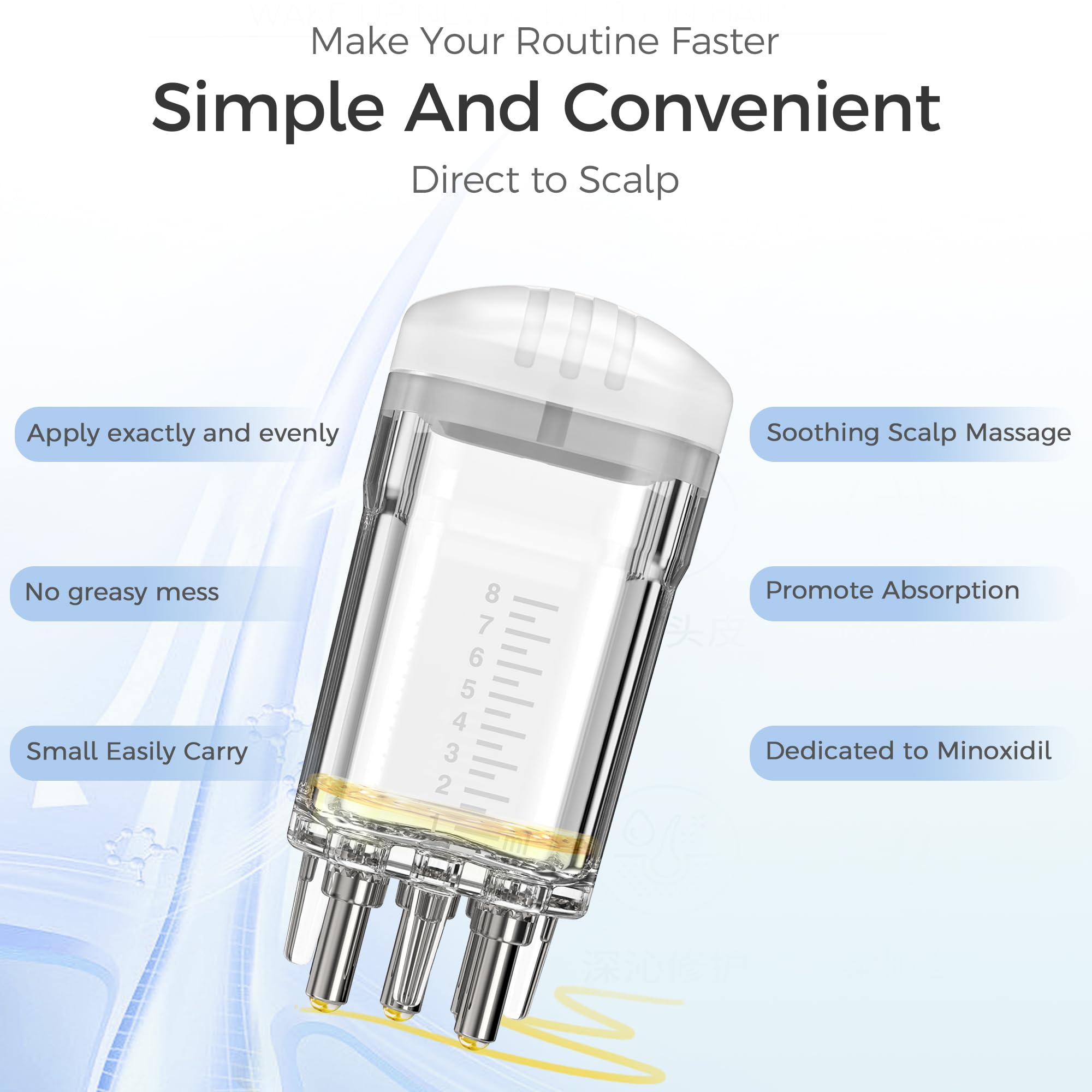 WL-YBOPRO root comb teeth deliver gentle scalp massage for better absorption.