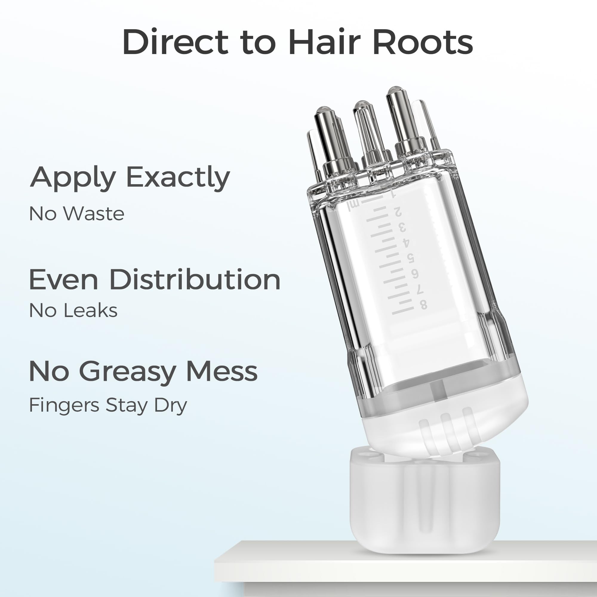 WL-YBOPRO roller top distributes serum evenly across the scalp.
