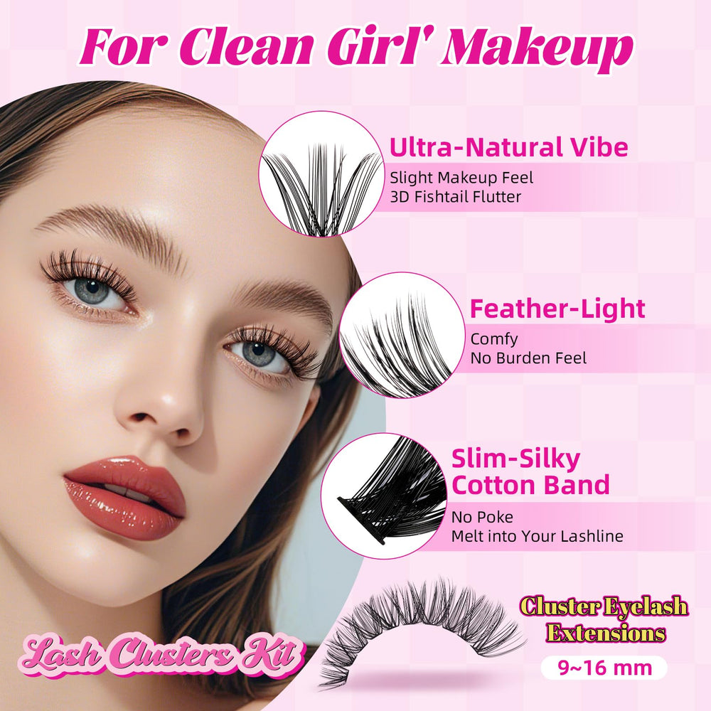 WLFRHD WLF Lash Clusters Kit bond and seal bottle for durable wear.