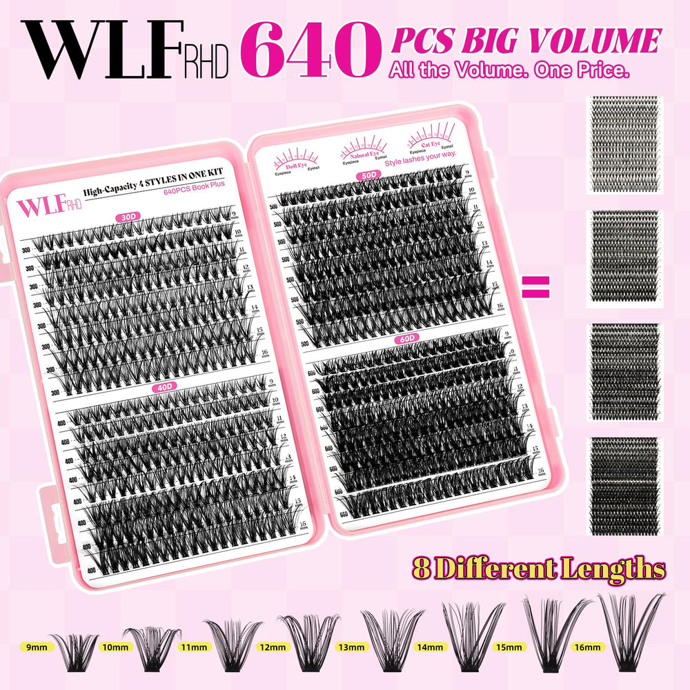 WLFRHD WLF Lash Clusters Kit remover bottle supporting residue-free removal.