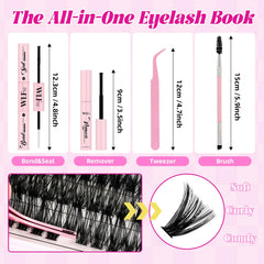 WLFRHD WLF Lash Clusters Kit mini tweezers for precise placement.