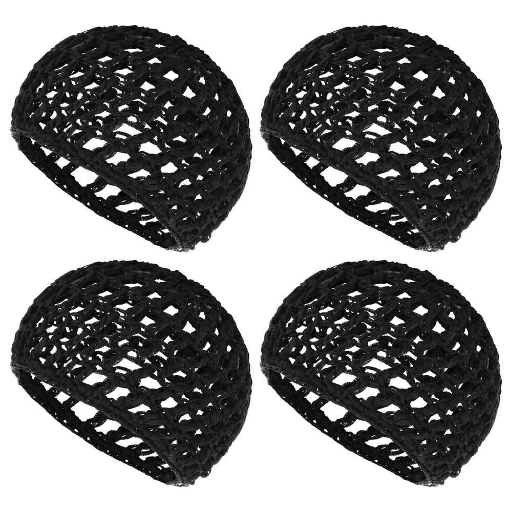 WLLHYF 4-pack crochet hair nets cap provides comfortable head coverage for curls.