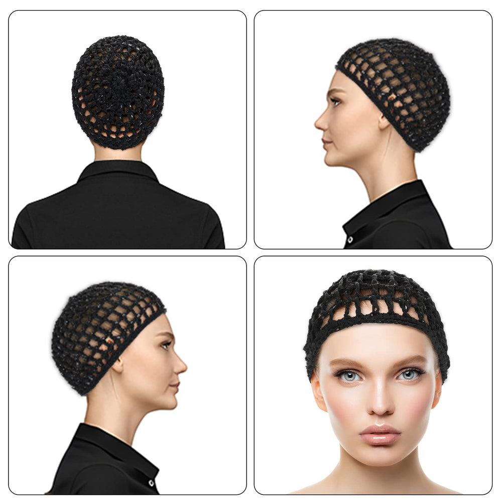 WLLHYF black mesh hairnet cap with breathable coverage