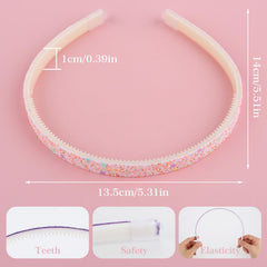 Diadema WLLHYF antideslizante con dientes para cabello seguro