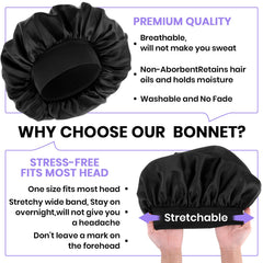 WLLHYF sleep cap protects hair by reducing friction and dryness
