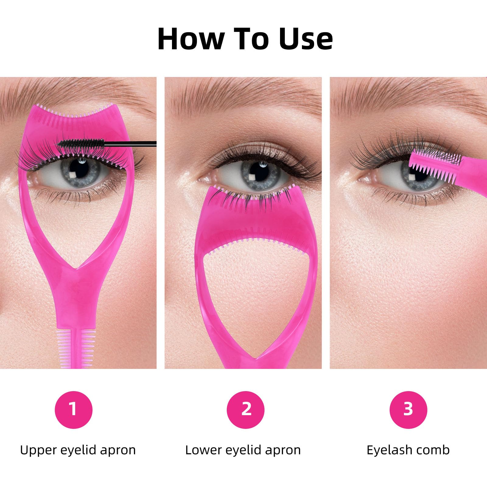 WLLHYF rose mascara shield guard keeps lower lashes clean during application.