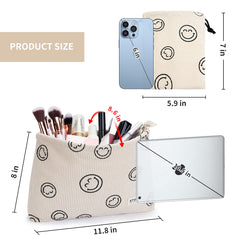 WLLWOO corduroy makeup bag interior waterproof lining protects cosmetics on trips.