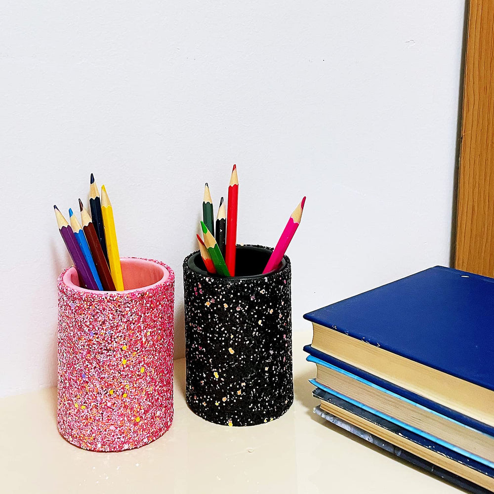 Wlz Bling Sequins makeup brush holder pink; gifts for beauty lovers.
