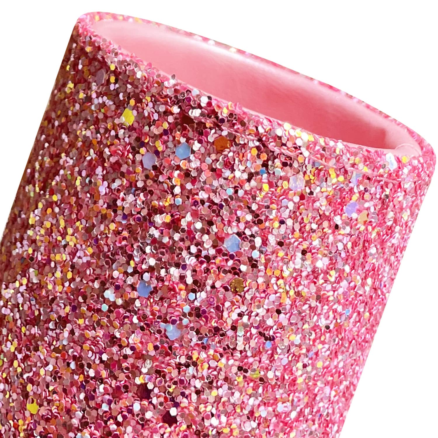 Wlz Bling Sequins makeup brush holder pink; luxurious decor accessory.