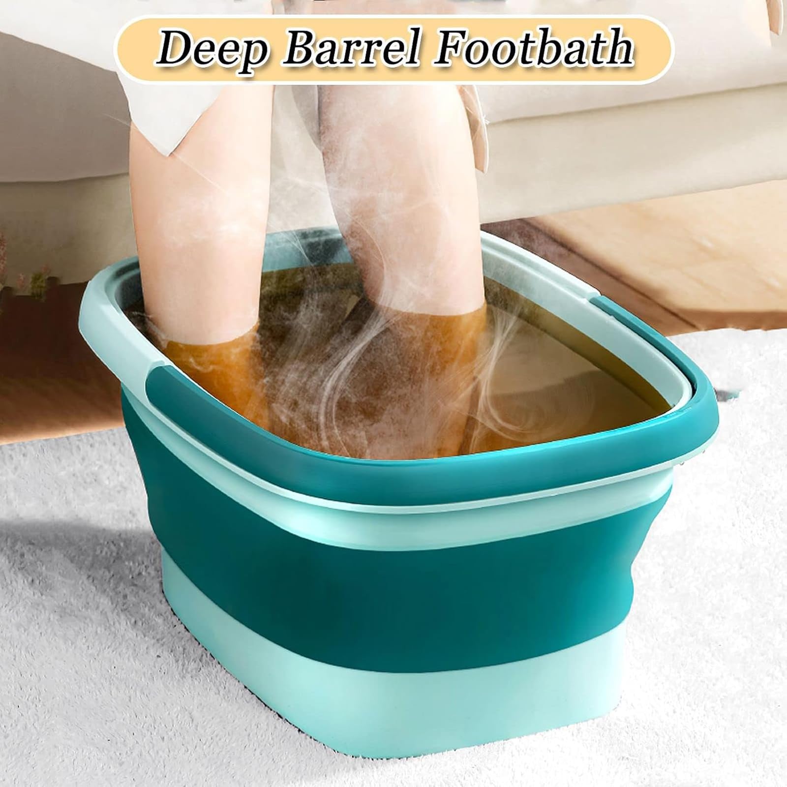 WMHYLYH collapsible foot spa folded in compact size for easy storage.