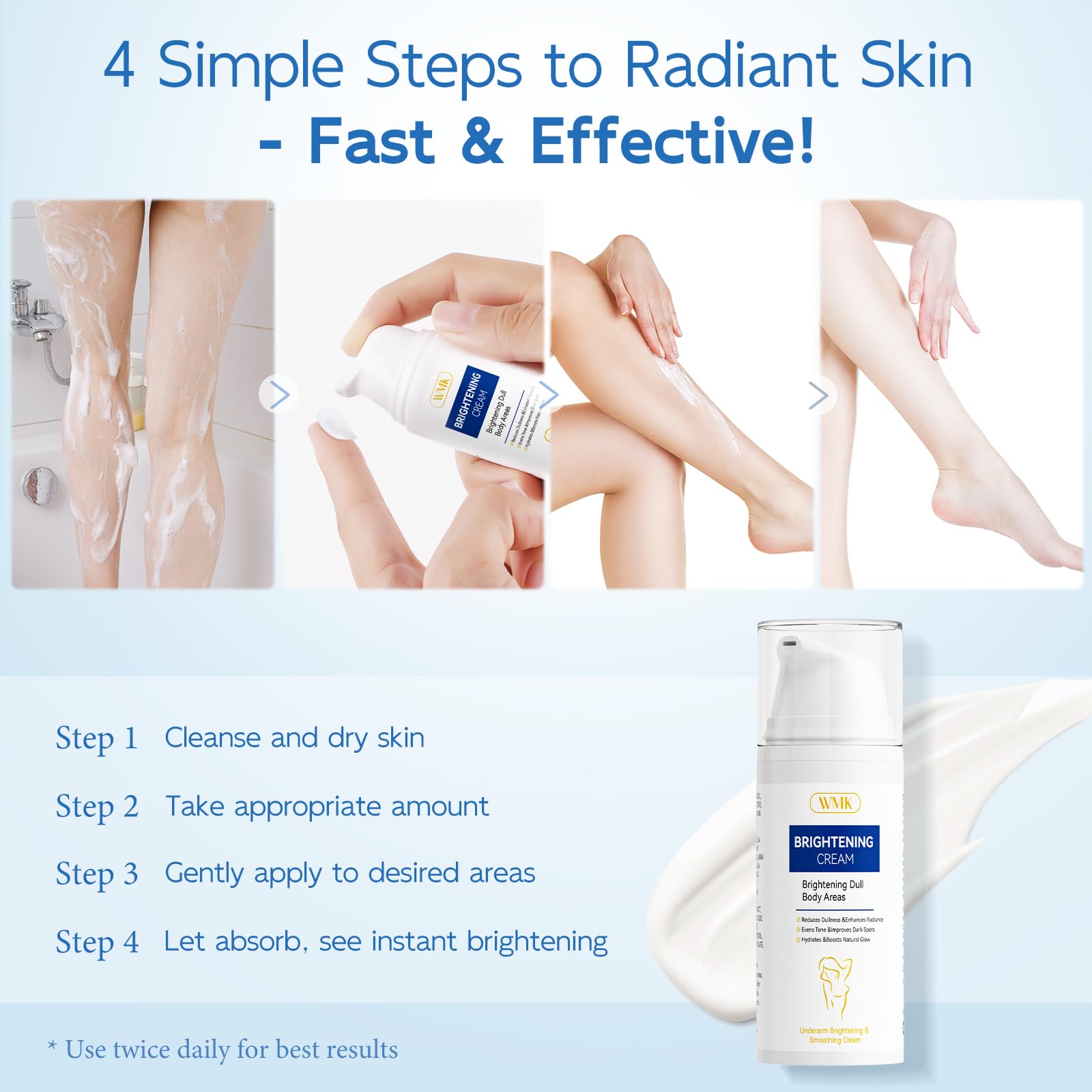 WMK crema aclaradora para axilas hidrata y cuida piel sensible