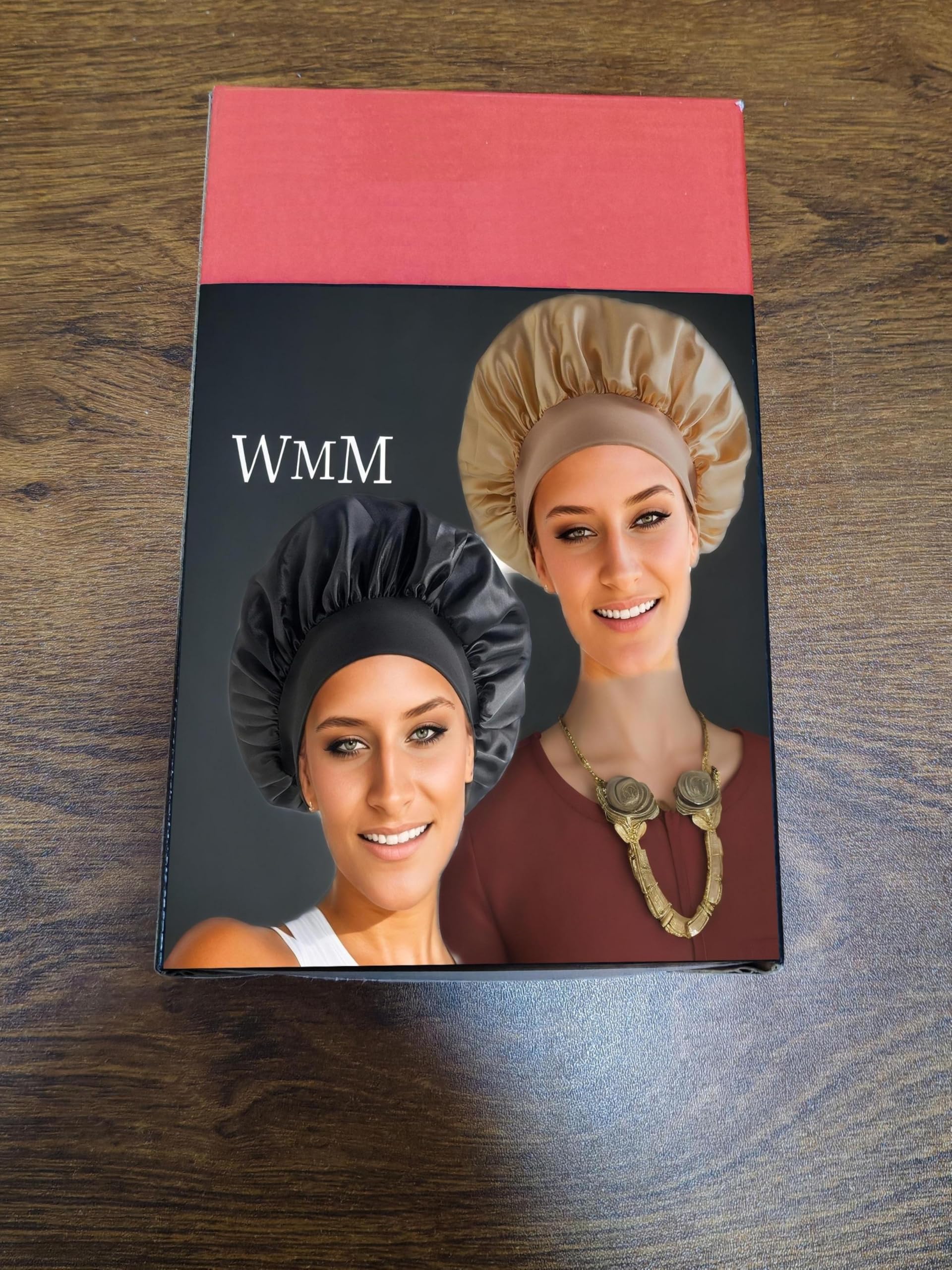 Pack de 2 piezas de bonete satinado de wmm, colores dorado y negro