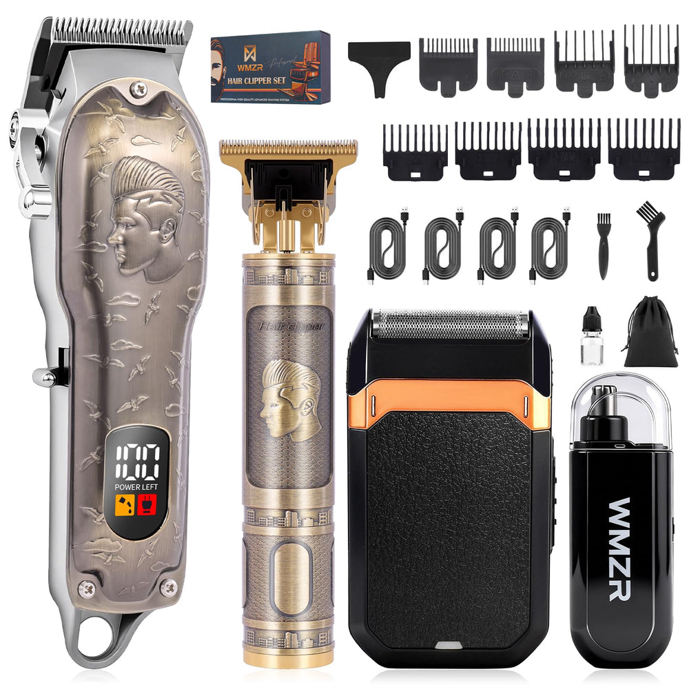 WMZR professional hair clipper set with ergonomic grip for precise home grooming.