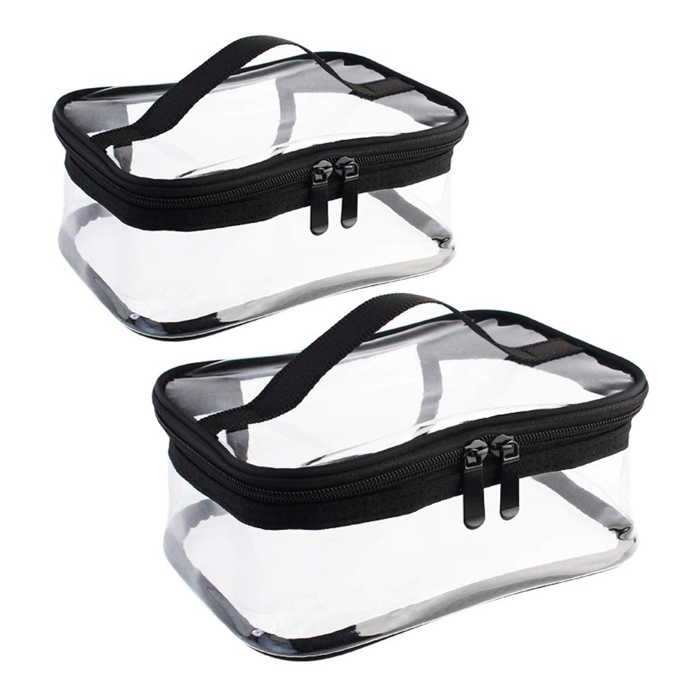 Wobe clear makeup bag large with handle for easy packing and visibility.