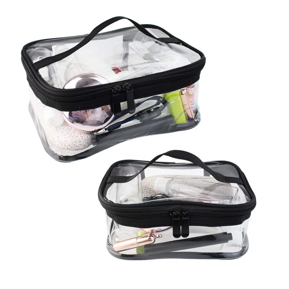 Wobe zippered top cosmetic bag provides quick access to essentials on the go.