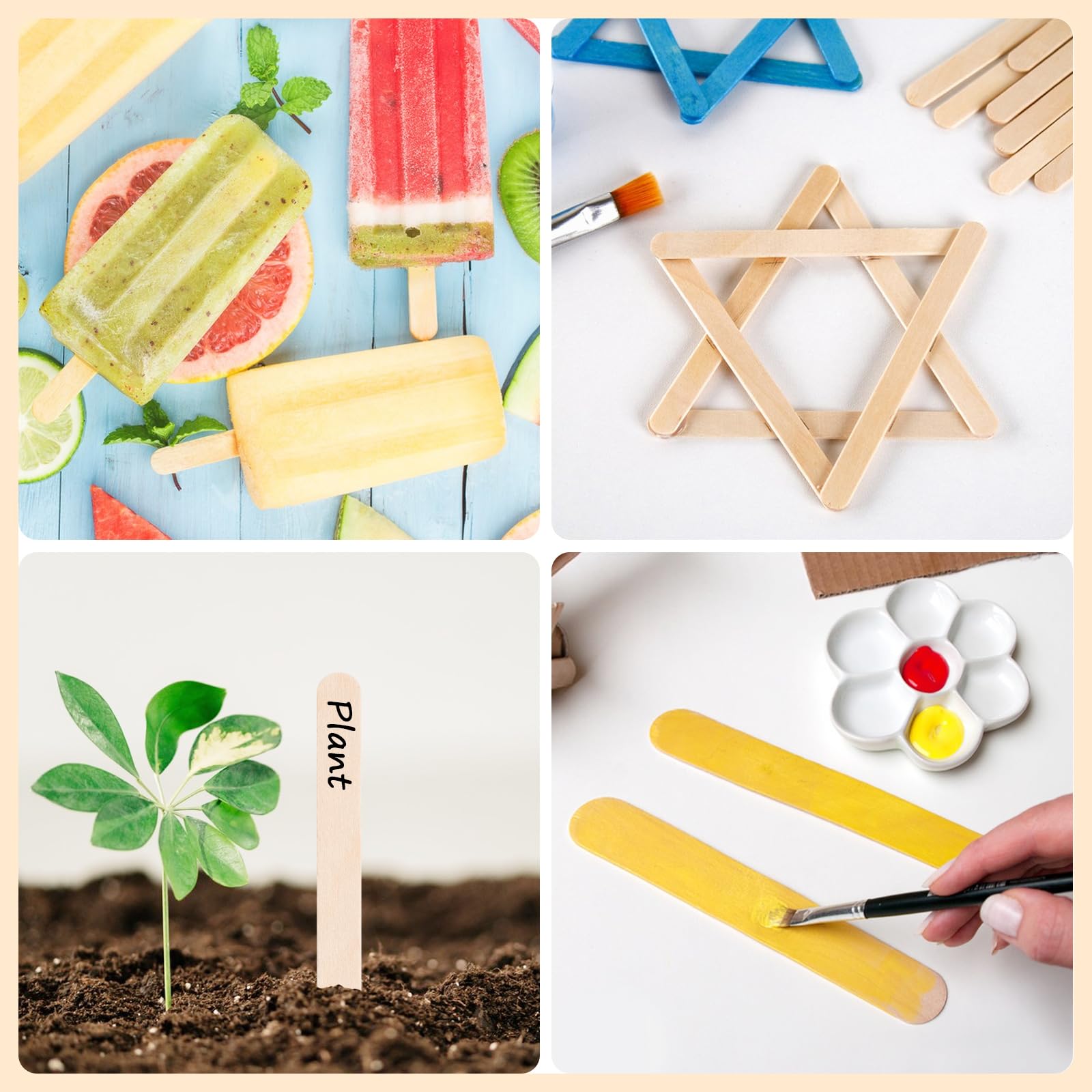 WoBiogHo craft sticks wooden for crafts and DIY projects.
