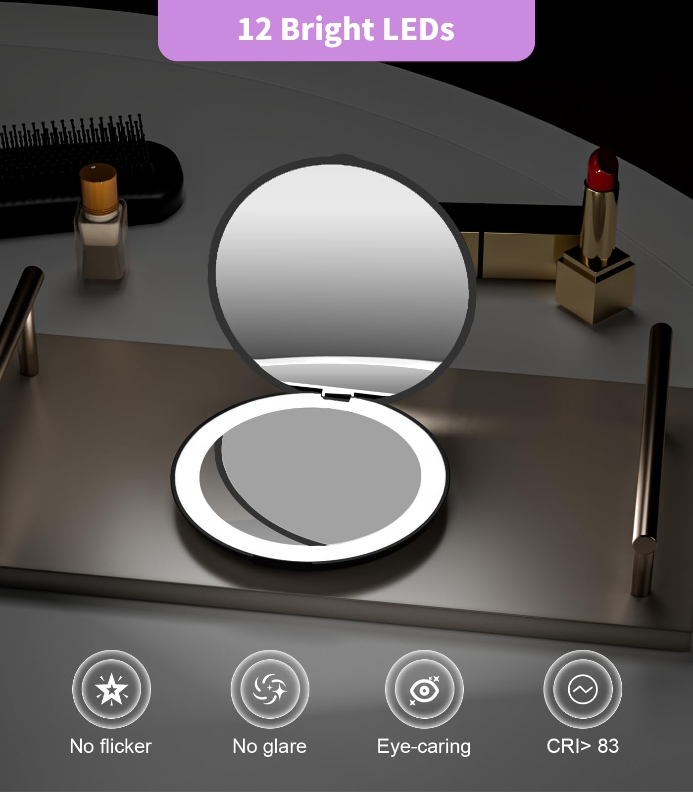 WOBSION pocket-size mirror fits purses and small bags.
