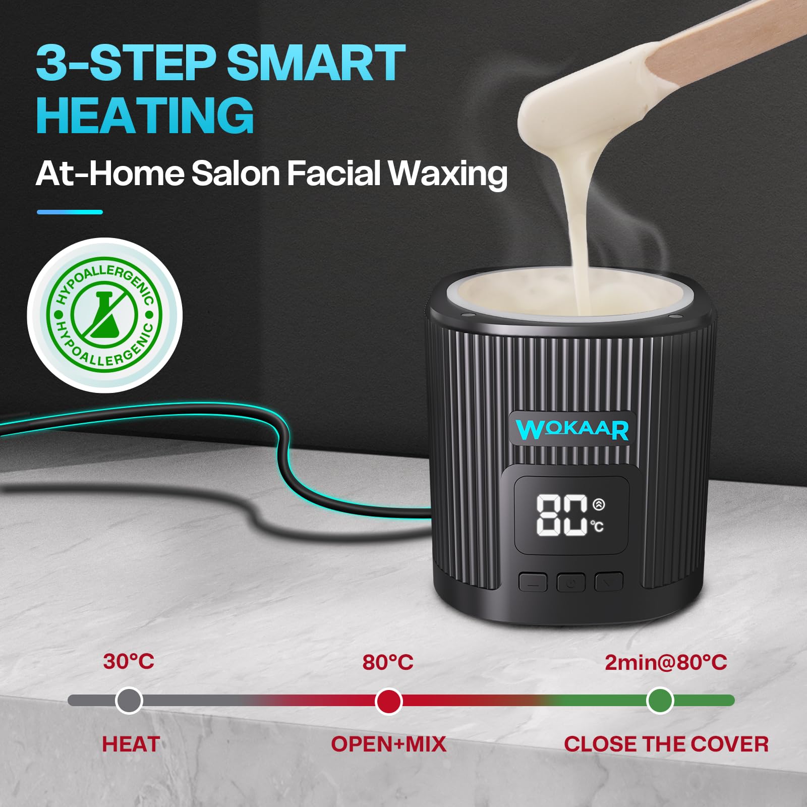 Wokaar applicator sticks provide precise application.