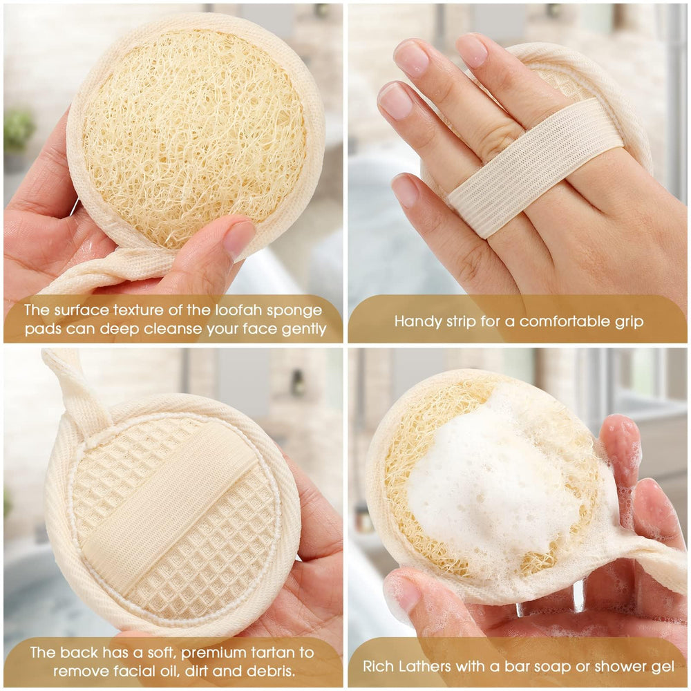 Wokelai loofah pad hand-sized grip enabling easy cleansing