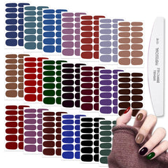 WOKOTO tiras autoadhesivas para uñas, 20 hojas, acabado brillante.