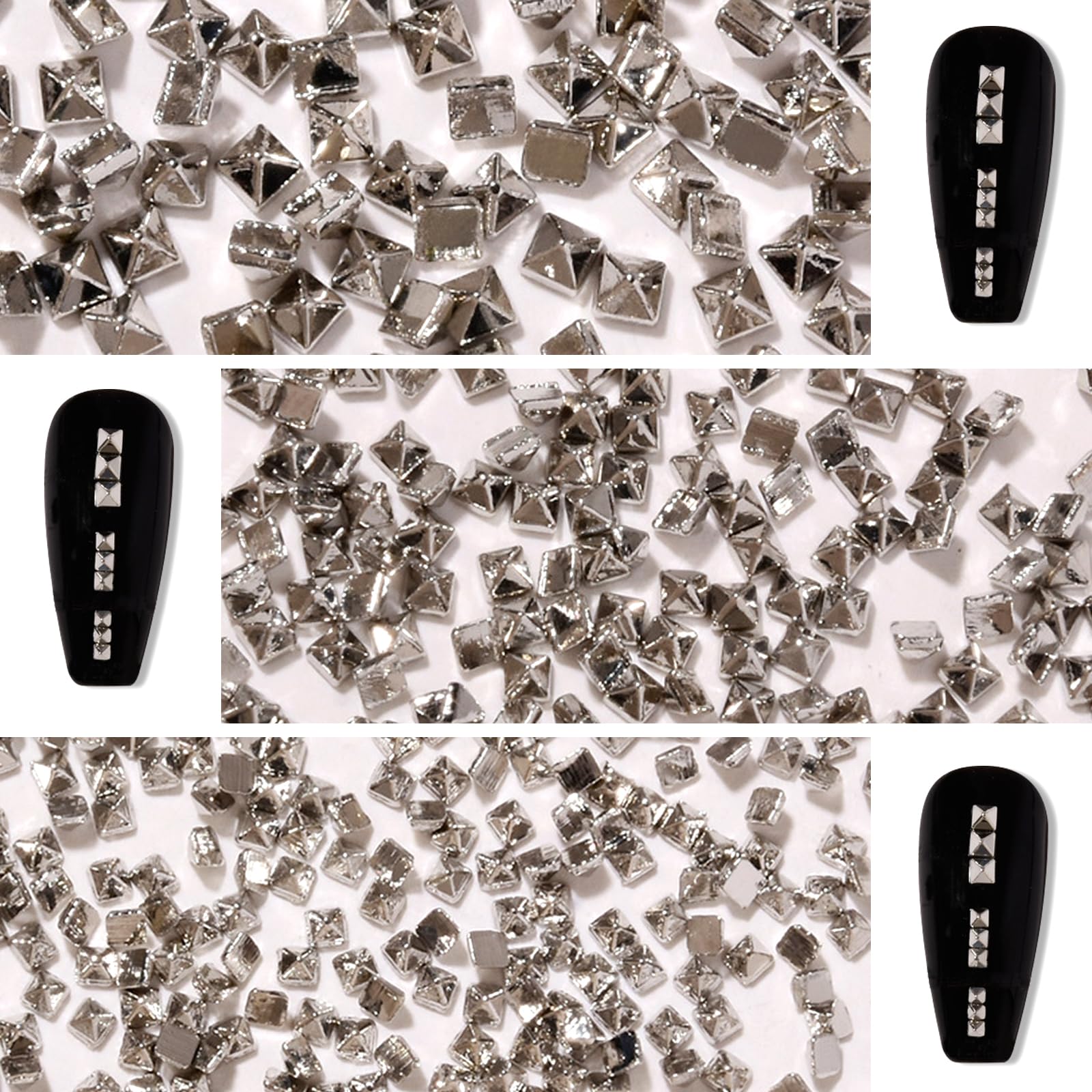 WOKOTO 2mm pyramid nail studs create bold focal points